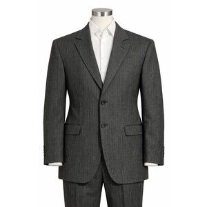 Size-XXL Joseph & Feiss Wool Blazer 50L Gray Herringbone Mens Sport Coat